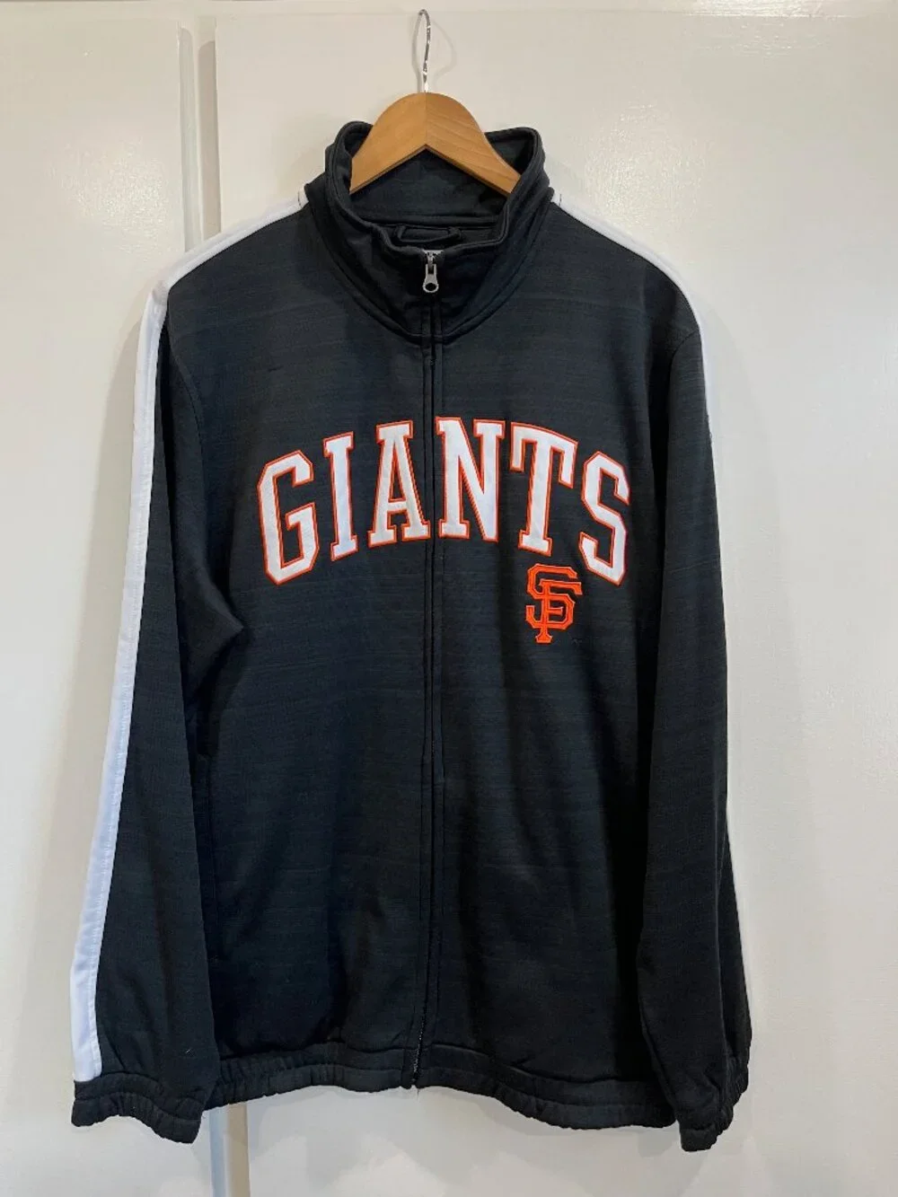 San Francisco Giants Track Jacket Full Zip Black Orange White Men's L